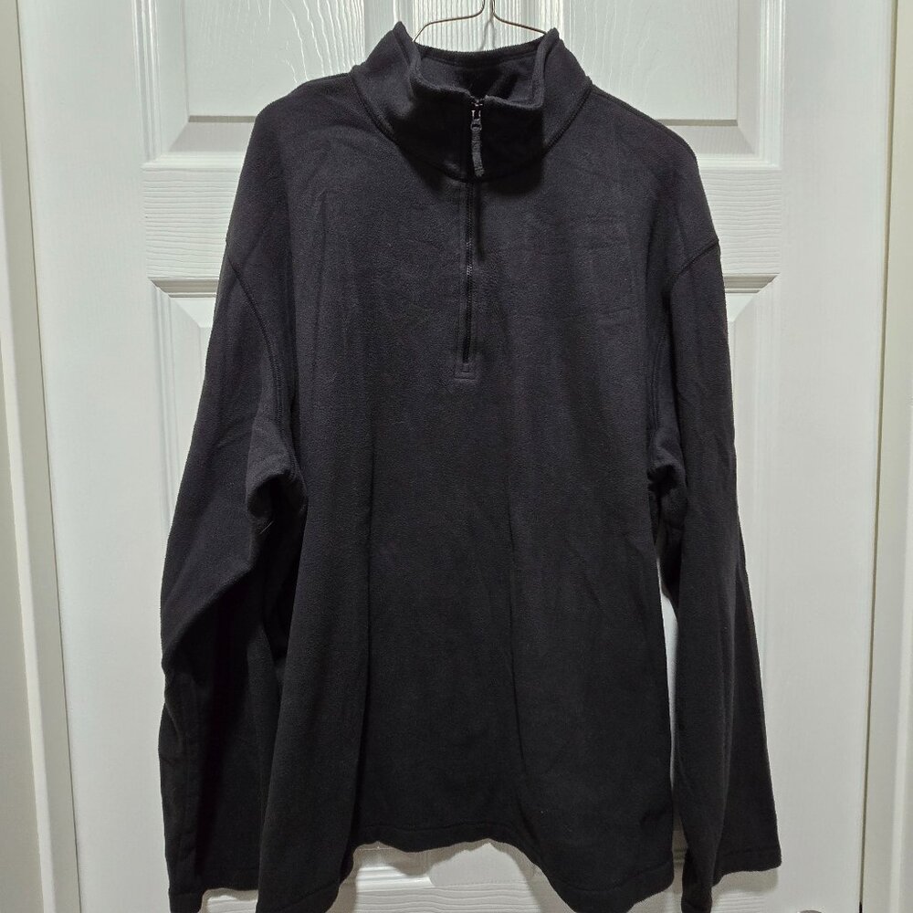 Lands End Jacket Mens XXL 50-52 ThermaCheck Lightweight LS 3/4 Zip Black